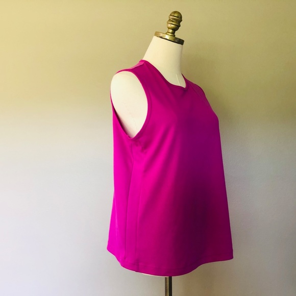 Workout Top Sleeveless Hot Pink Pullover Large - Picture 4 of 7
